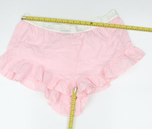 Victoria's Secret Women Pink Ruffle Sleep Shorts XL Lightweight Summer