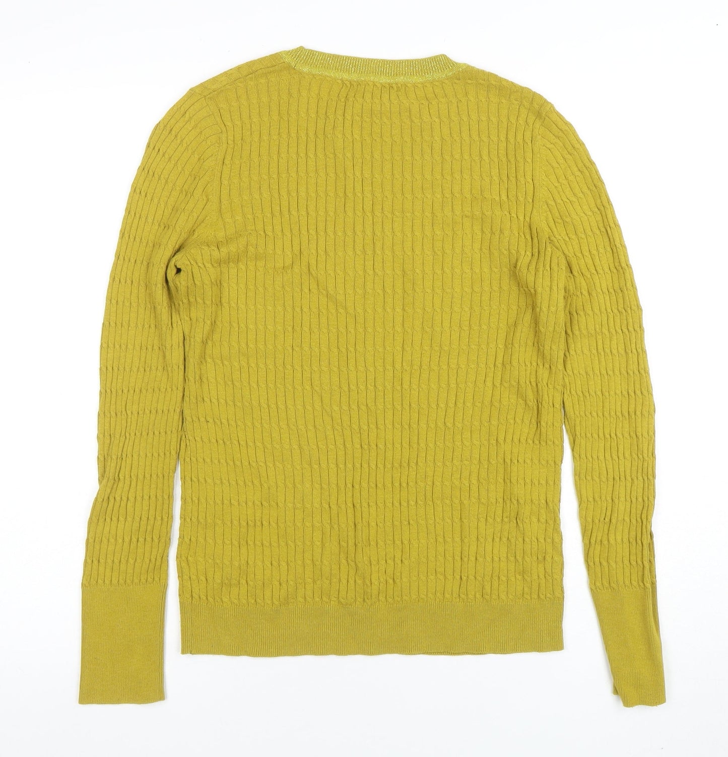 Next Women's Green Cable-Knit Crew Neck Long Sleeve Jumper Size 12