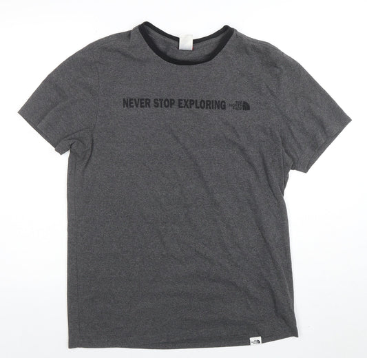 The North Face Men's Grey Crew Neck Regular Fit Outdoor T-Shirt M