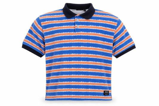 WESC Men's Multicoloured Striped Cotton Polo Shirt XL
