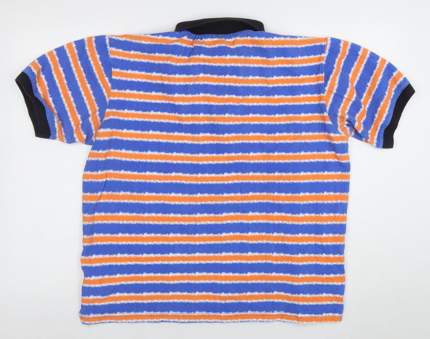 WESC Men's Multicoloured Striped Cotton Polo Shirt XL