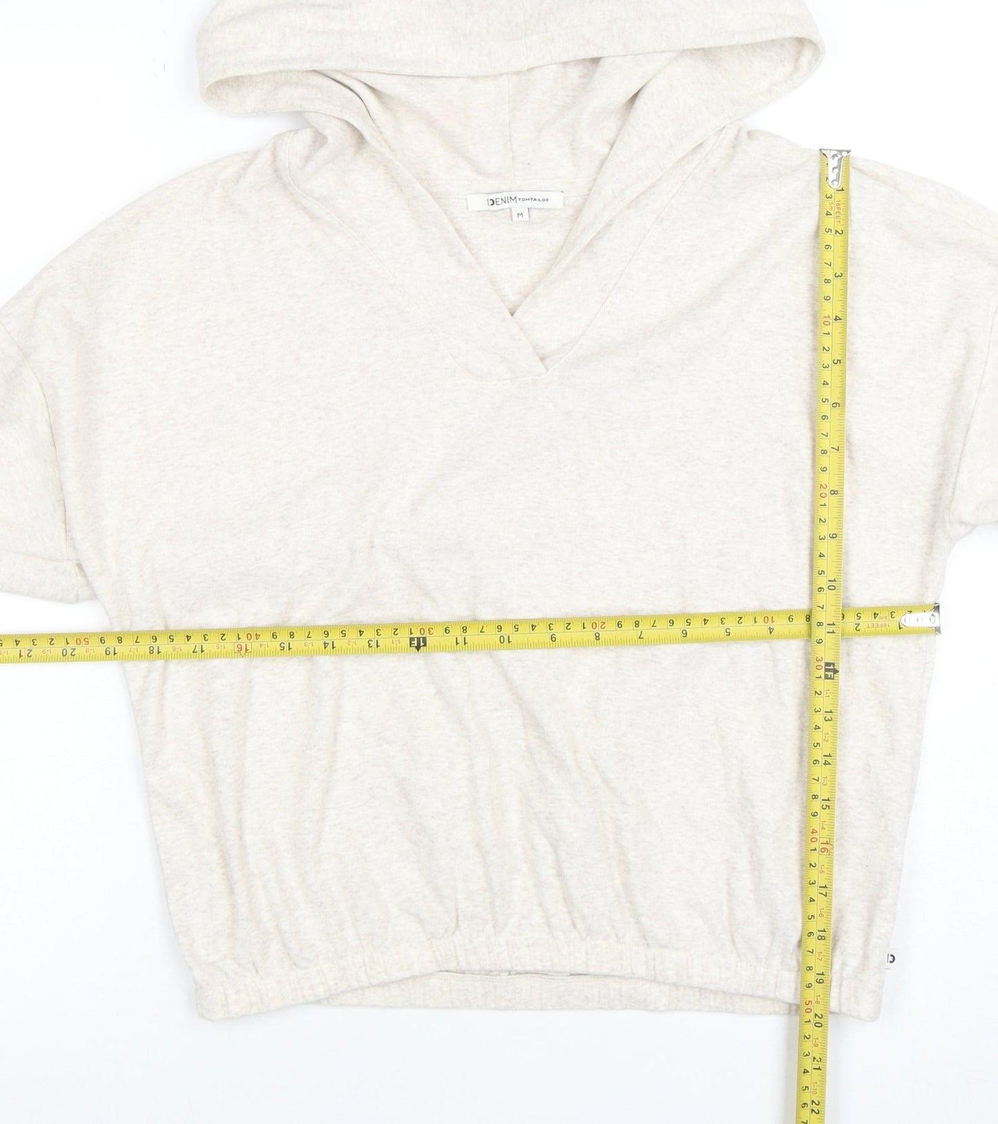 Tom Tailor Denim Women's Beige Hooded Pullover Hoodie Size 12