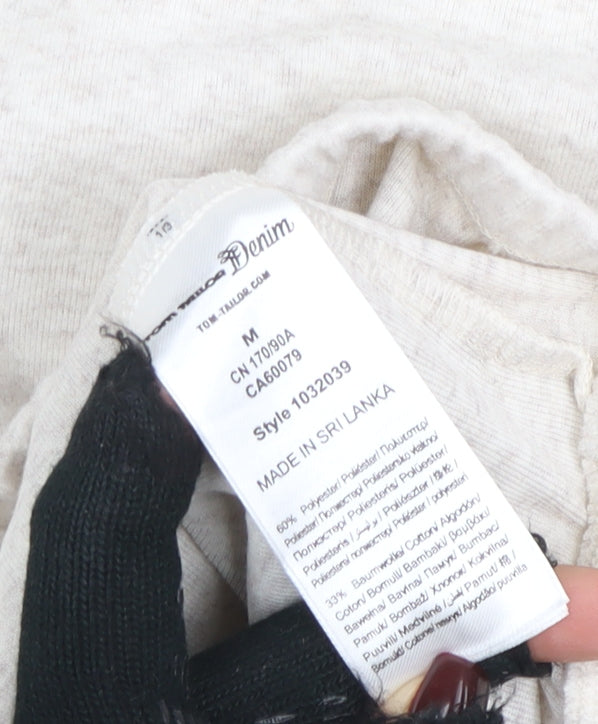 Tom Tailor Denim Women's Beige Hooded Pullover Hoodie Size 12