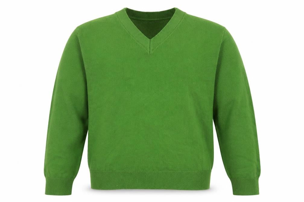 Marks and Spencer Men’s Green Wool Blend V-Neck Jumper Size M