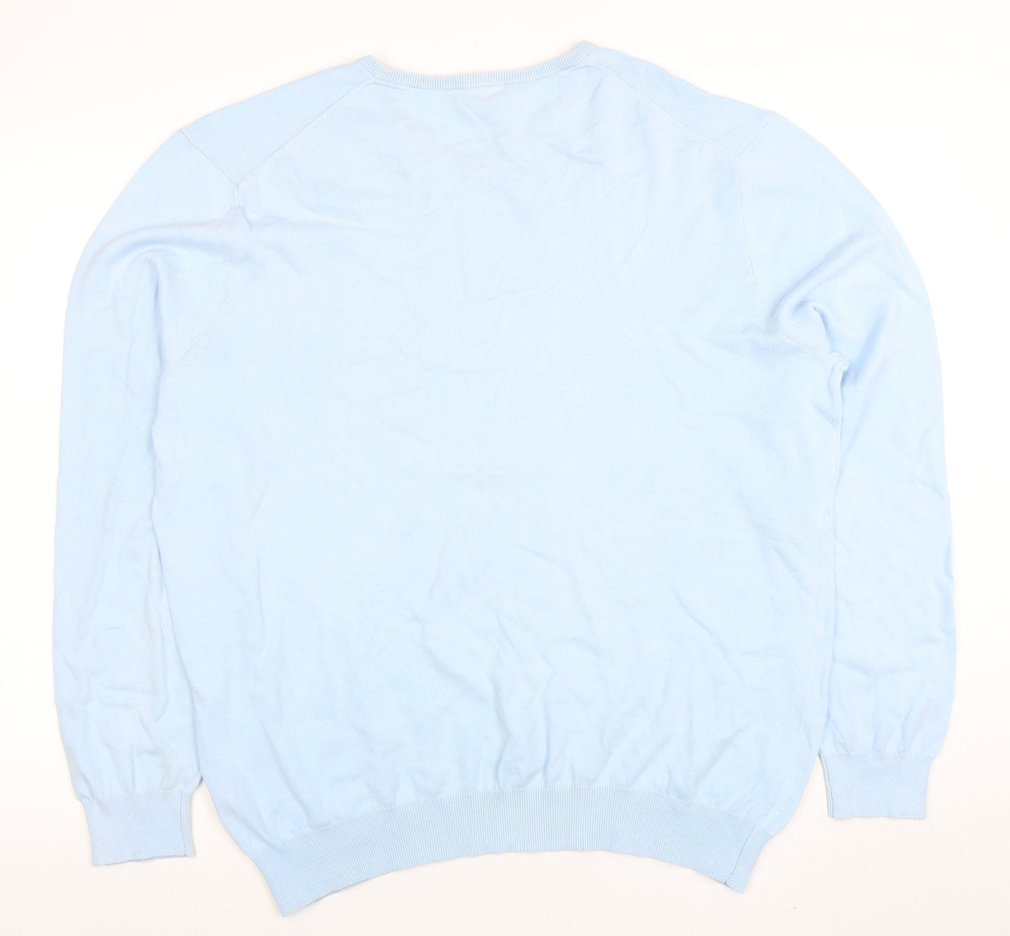 Crew Clothing Company Mens Blue 2XL Cotton V-Neck Jumper
