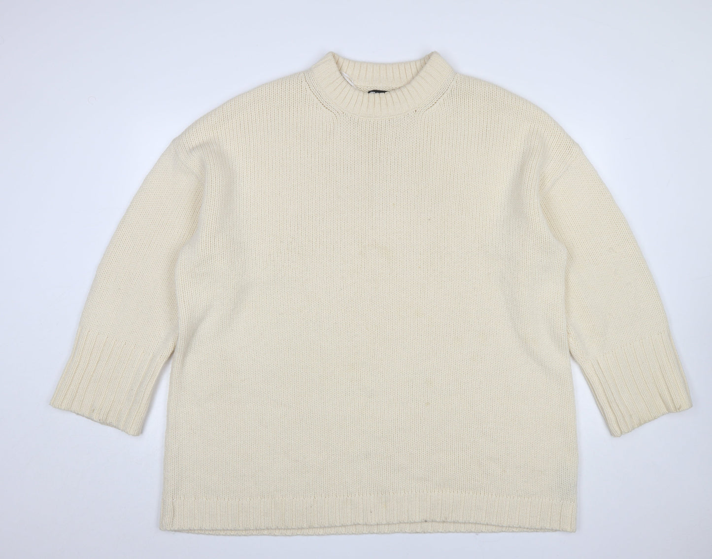 ASOS DESIGN Women Ivory Mock Neck Knit Jumper L