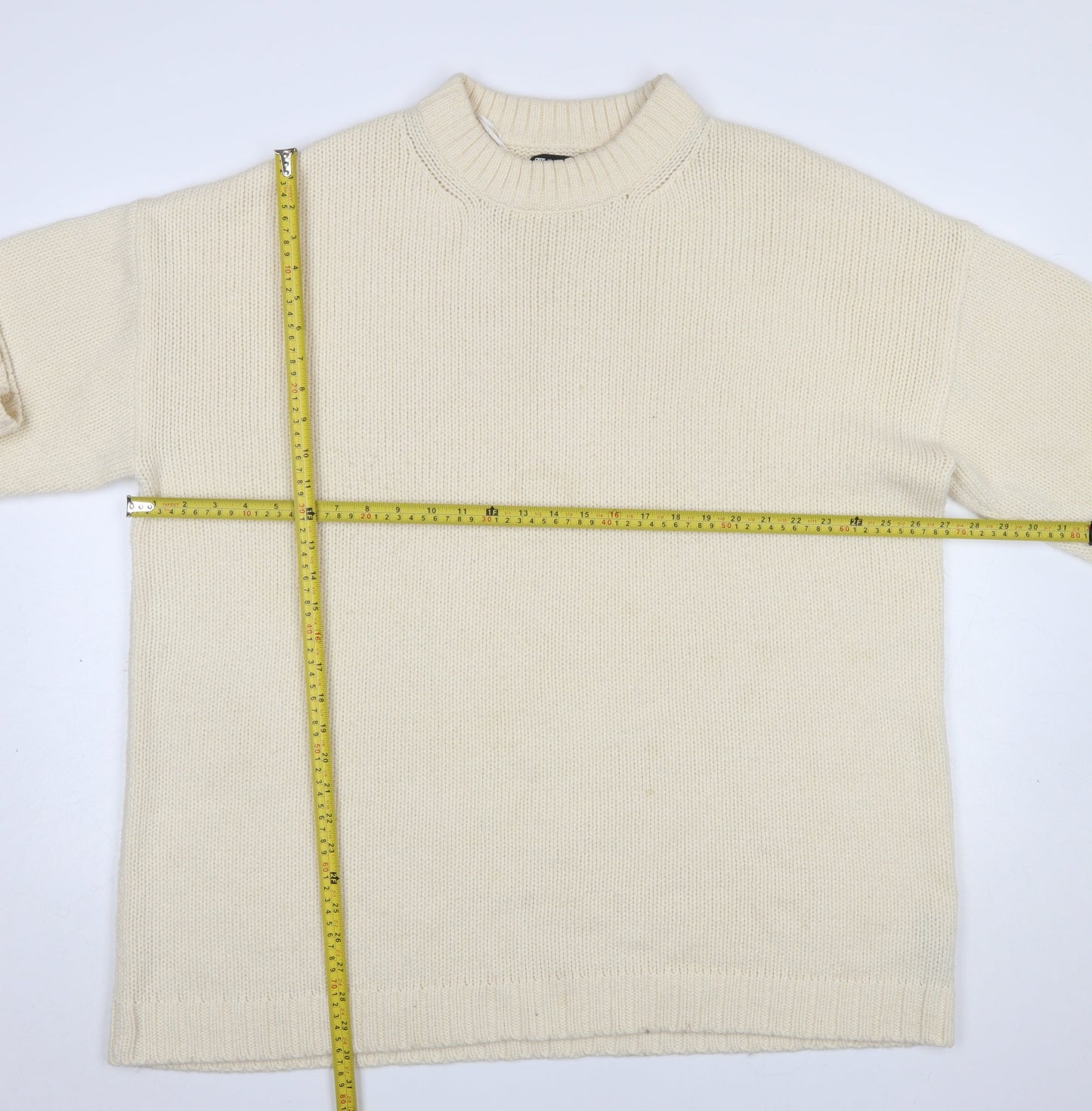ASOS DESIGN Women Ivory Mock Neck Knit Jumper L