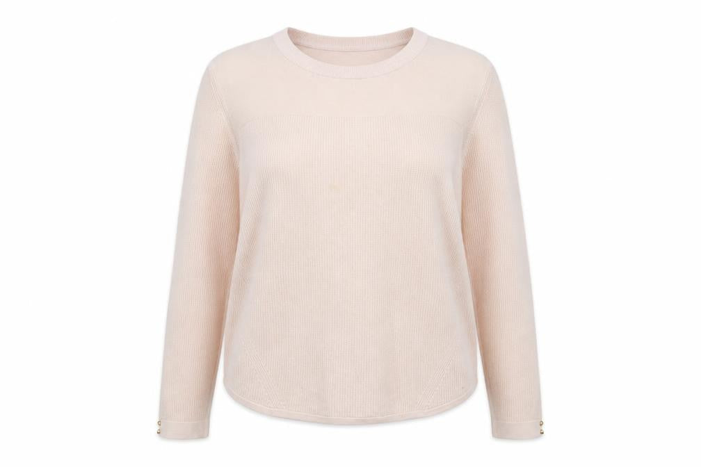 Marks and Spencer Womens Pink Crew Neck Long Sleeve Acrylic Jumper Size 20
