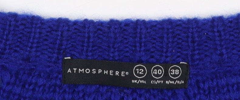 Atmosphere Women's Blue Acrylic Knit Jumper Size 12
