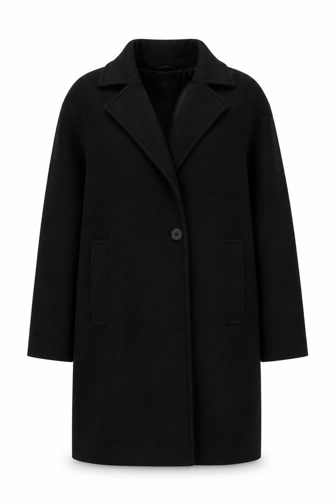 Marks & Spencer Women's Black Size 12 Mid-Length Overcoat