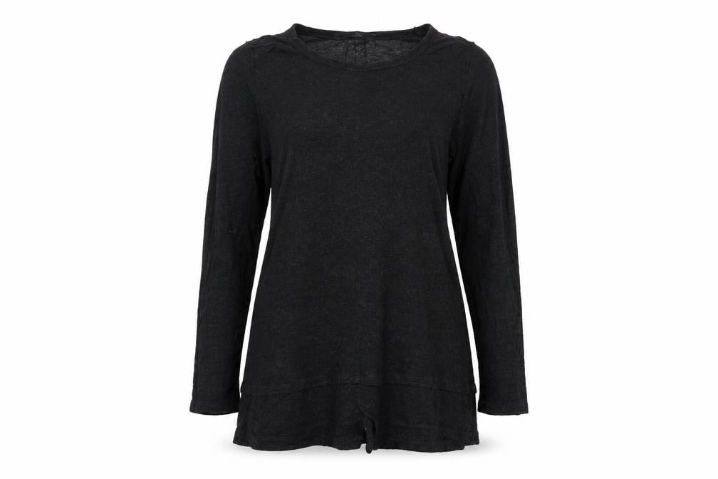 COIN 1804 Women's Black Long Sleeve Tunic Top Size M