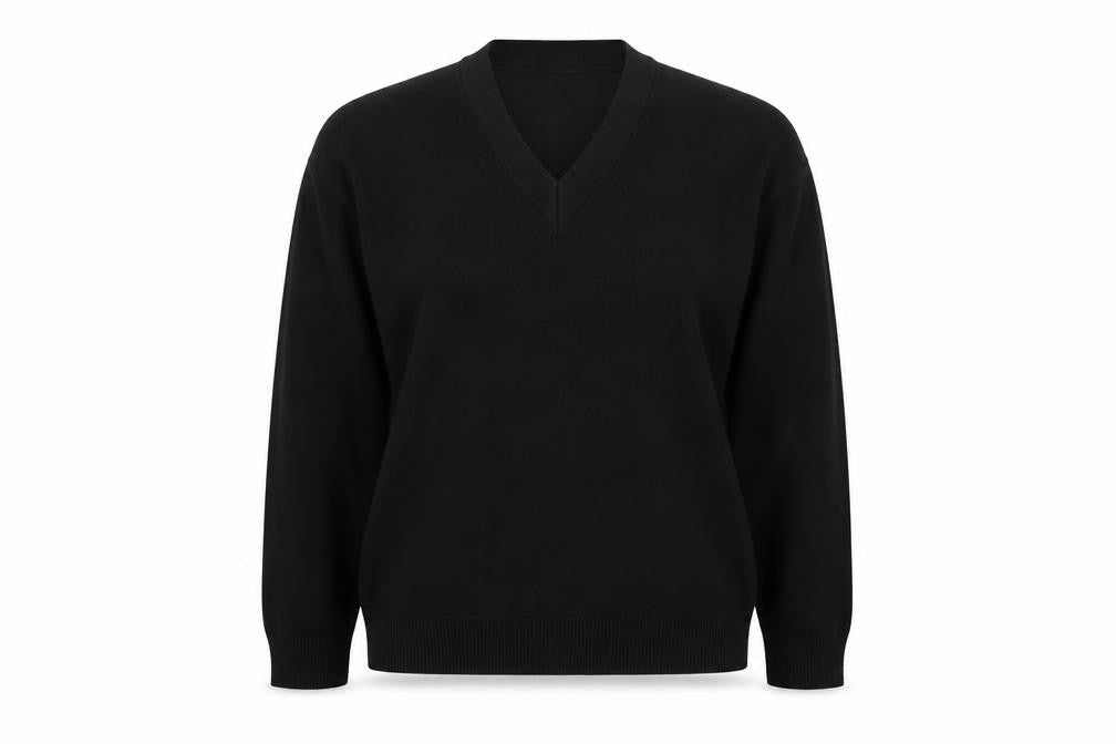 Marks and Spencer Womens Black V-Neck Cotton Jumper Size M