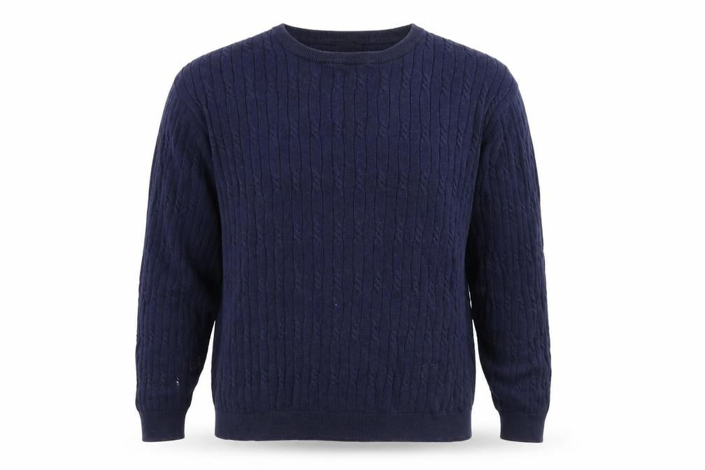 Austin Reed Men's Blue Cable-Knit Cotton Jumper XL