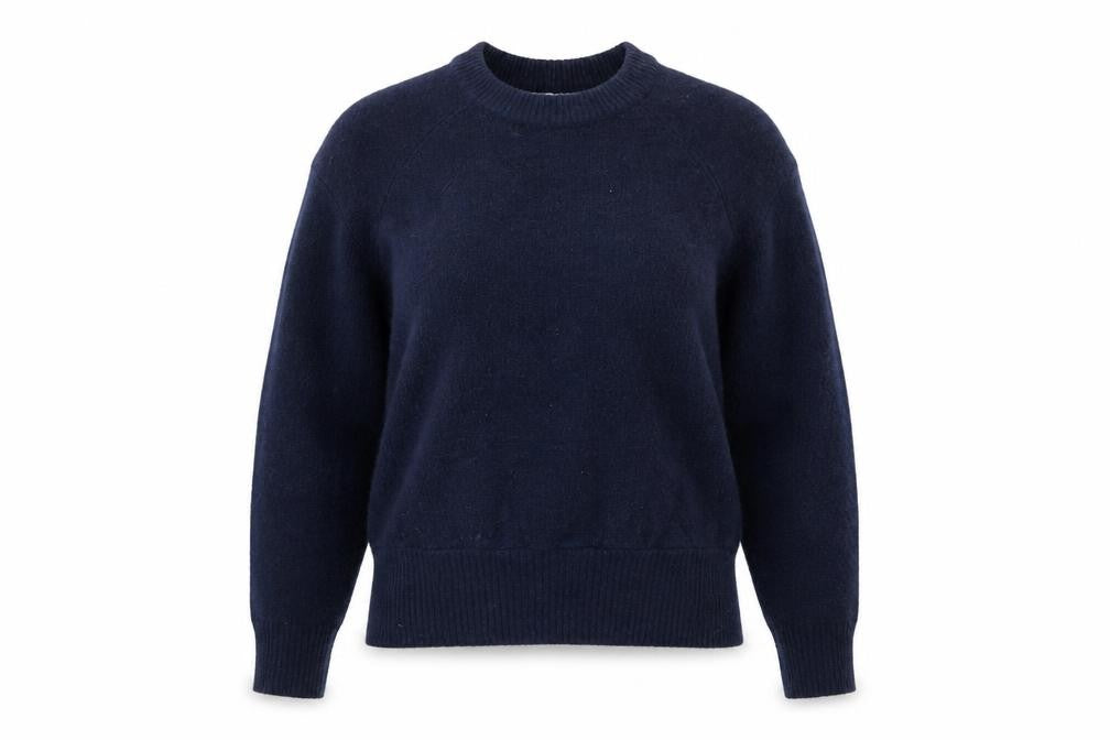 Zara Women Blue Crew Neck Long Sleeve Knit Pullover Jumper Size 8
