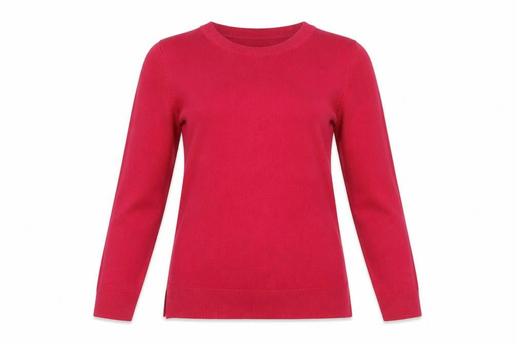 Marks and Spencer Women's Red Acrylic Crew Neck Jumper Size 6