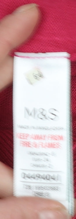 Marks and Spencer Women's Red Acrylic Crew Neck Jumper Size 6