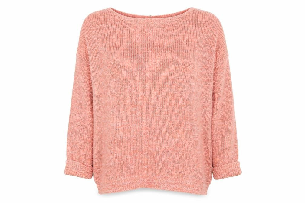 Marks and Spencer Women’s Orange Knit Cotton XL Boat Neck Jumper