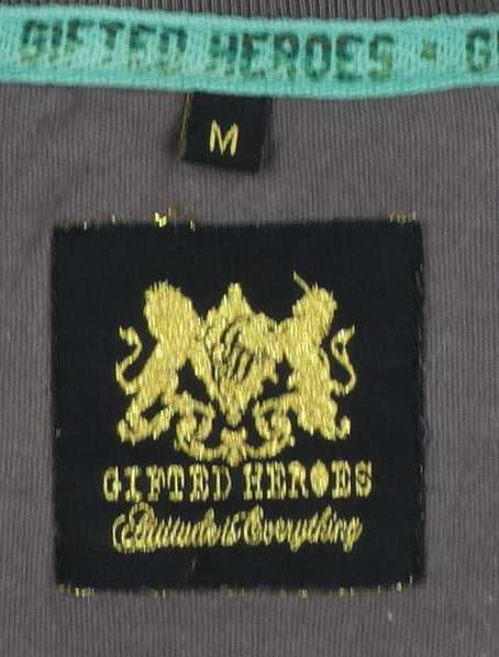 Gifted Heroes Unisex Grey Cotton Graphic T-Shirt M