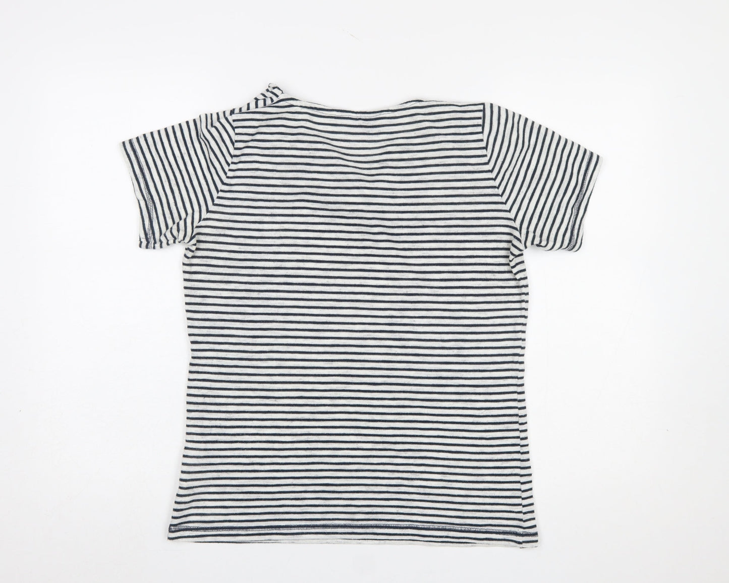 Regatta Women Blue Striped Cowl Neck Short Sleeve T-Shirt Size 12