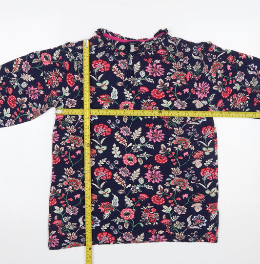 Joules Women’s Multicoloured Floral Ruffle Blouse UK12