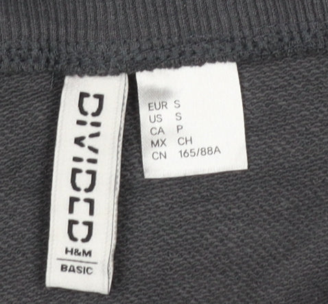 H&M Divided Women Grey Cotton Blend Pullover Sweatshirt Size S