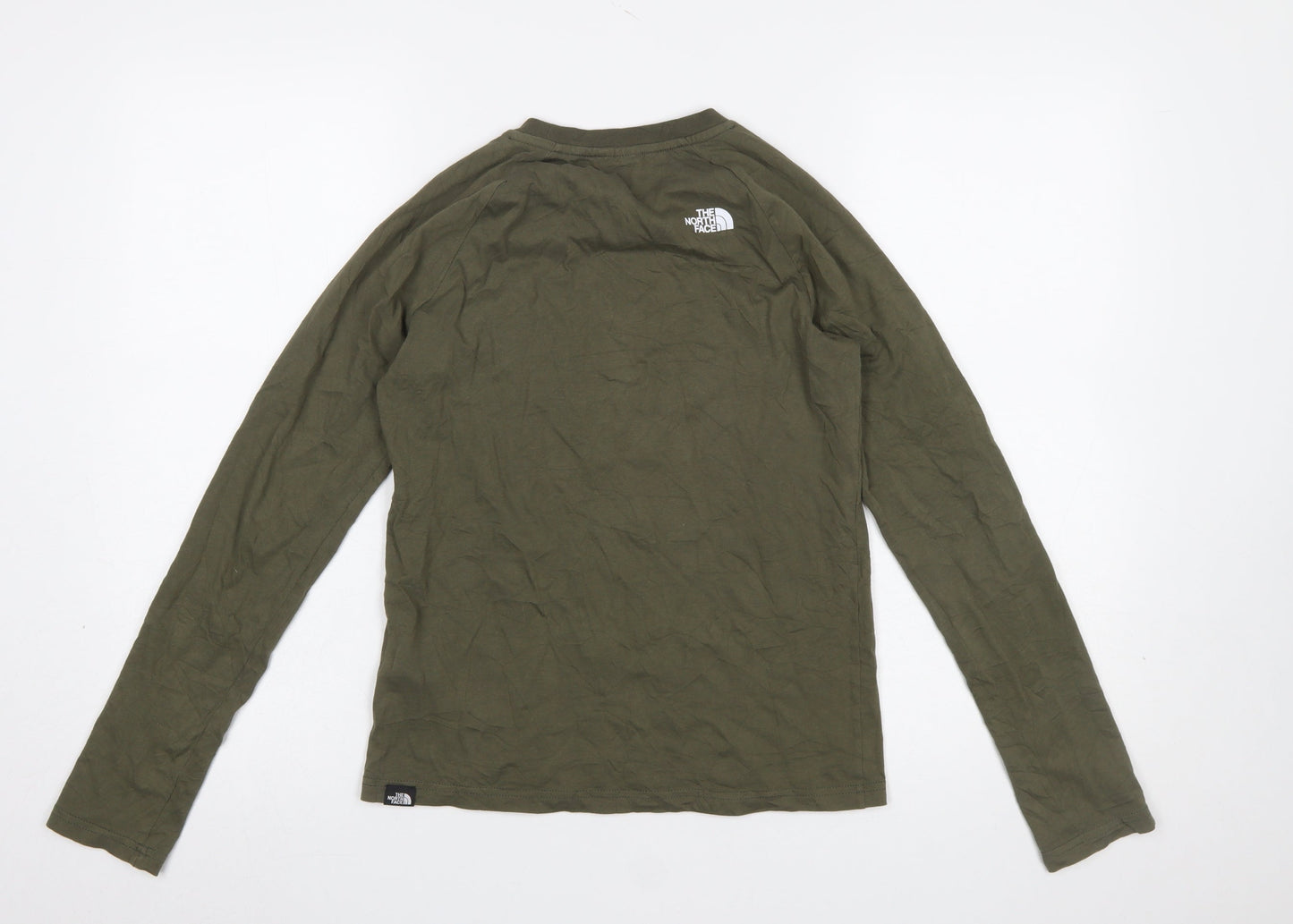 The North Face Boys Green Long Sleeve Graphic Pullover T-Shirt L