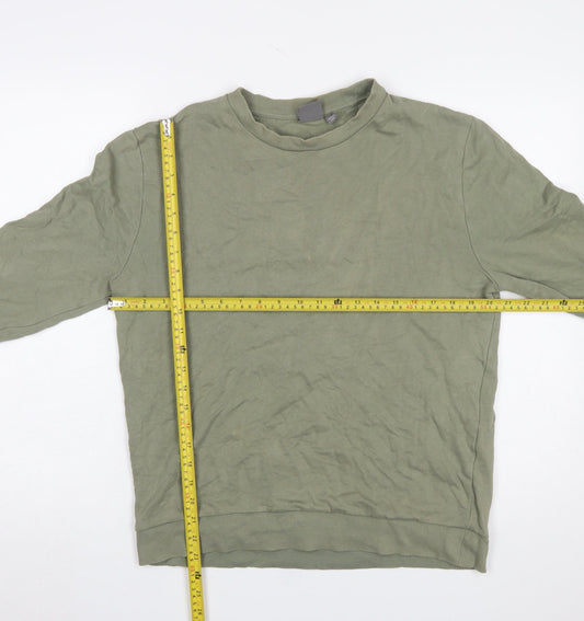 ASOS Men's Green Organic Cotton Crew Neck Sweatshirt Size M