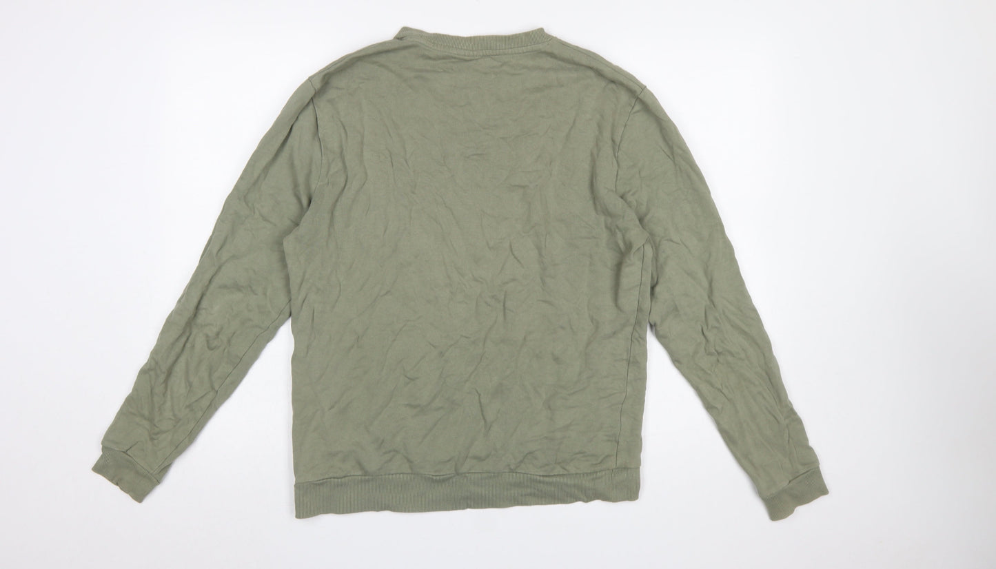 ASOS Men's Green Organic Cotton Crew Neck Sweatshirt Size M