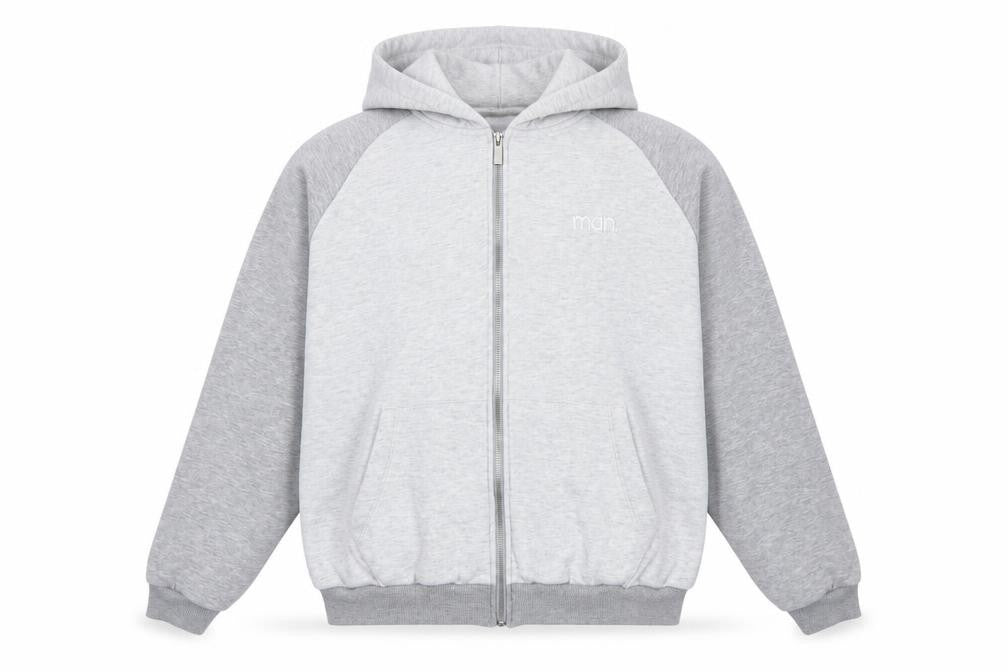 boohooMAN Men’s Grey Full Zip Hoodie Size S Regular Fit