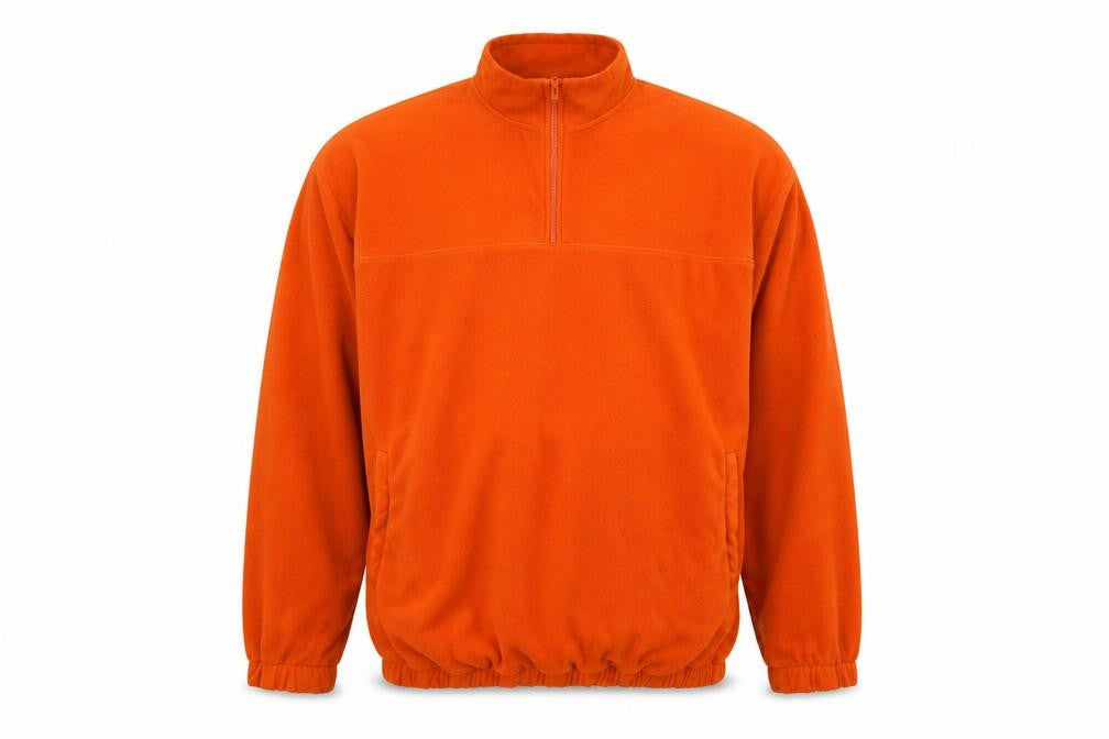 ASOS DESIGN Men’s Orange 2XL Fleece 1/4 Zip Pullover Sweatshirt