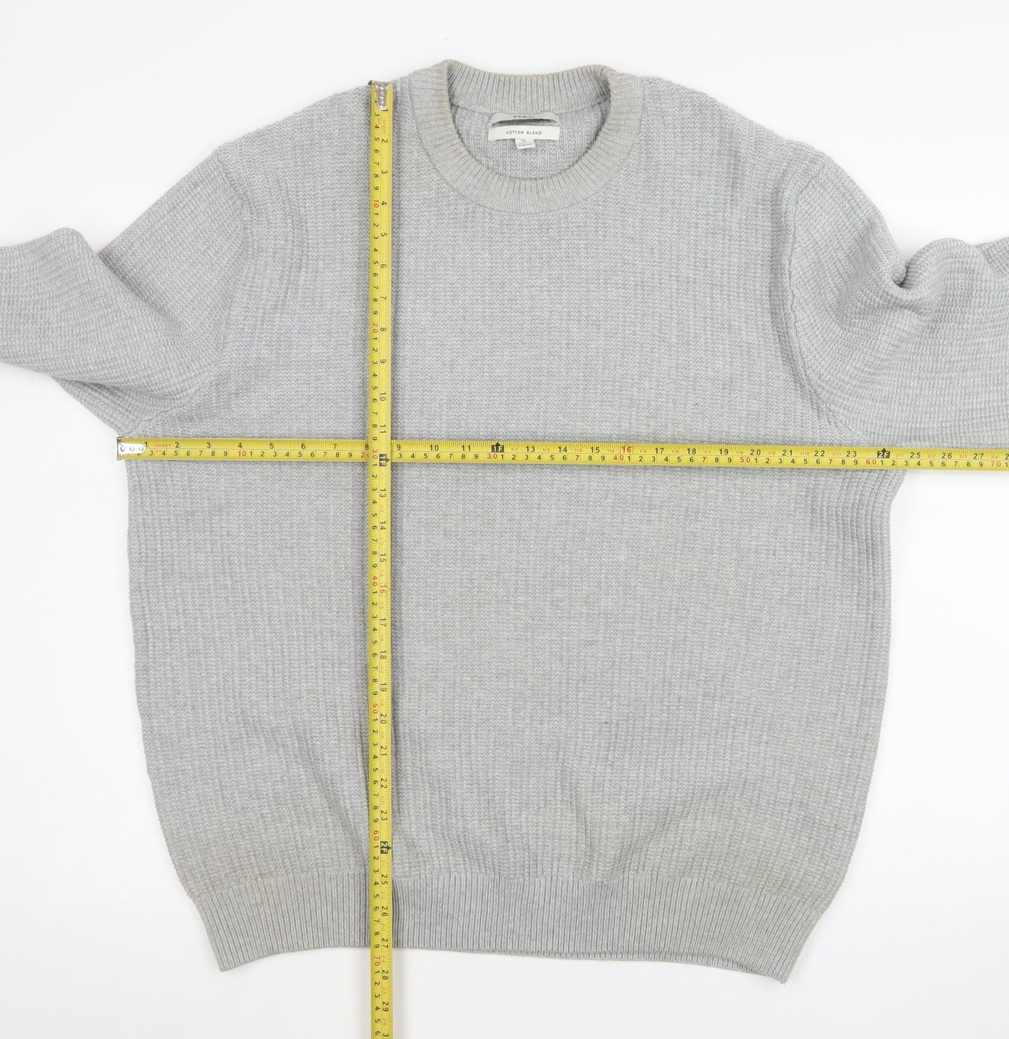 Marks and Spencer Mens Grey XL Crew Neck Knit Jumper