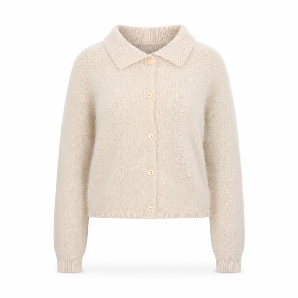 Brave Soul Women’s Beige Collared Button-Up Cardigan Size M