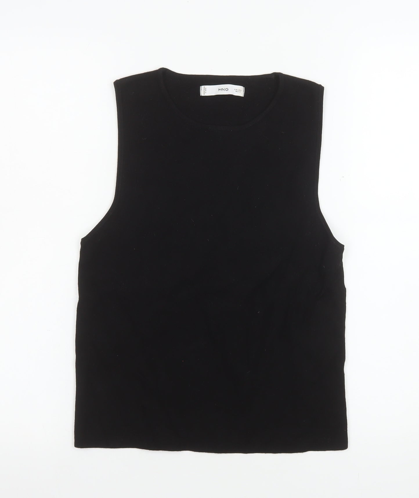 MNG Women’s Black Sleeveless Tank Top L Viscose Knit