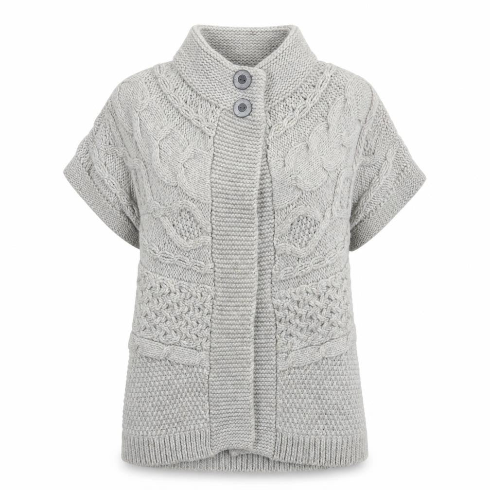 Marks & Spencer Women’s Grey Cable Knit Cardigan UK 16 Short Sleeve