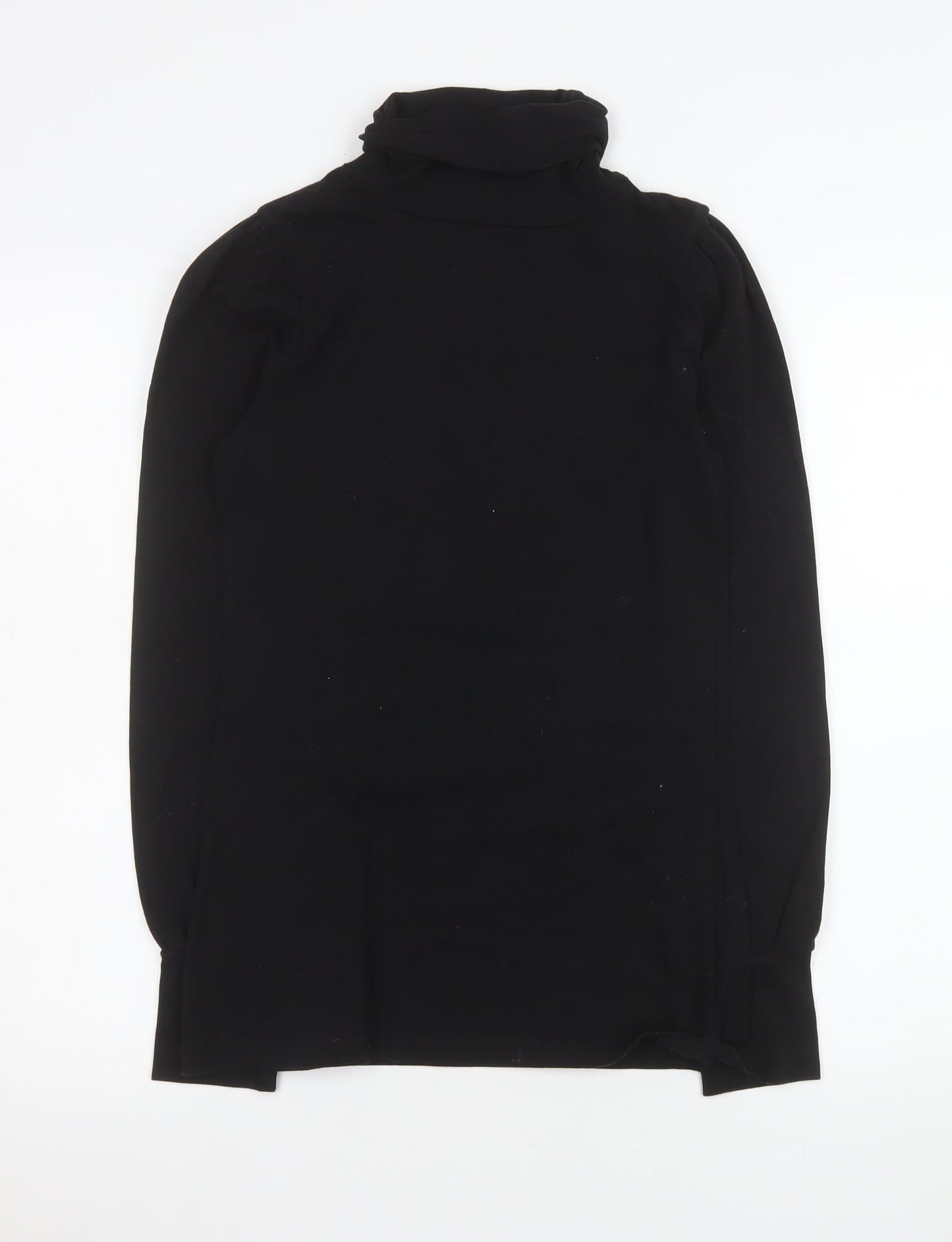 Next Women's Black Roll Neck Long Sleeve Cotton Stretch Top Size 8