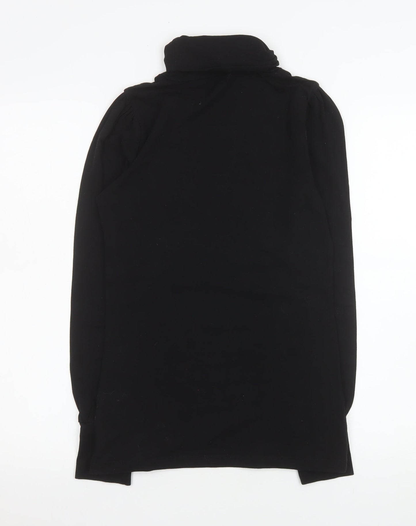 Next Women's Black Roll Neck Long Sleeve Cotton Stretch Top Size 8