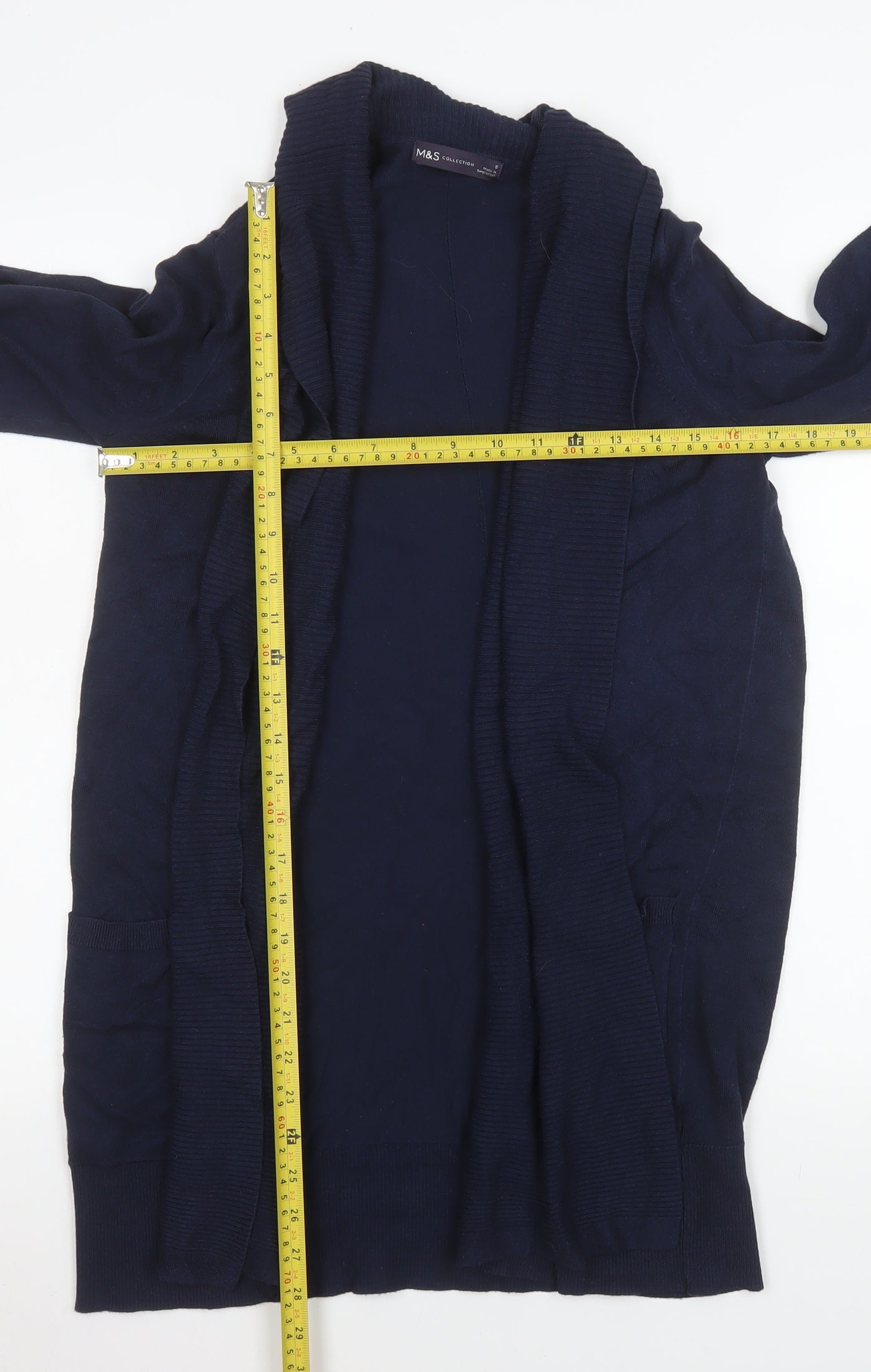Marks and Spencer Women’s Navy Blue Open Front Knit Cardigan Size Small