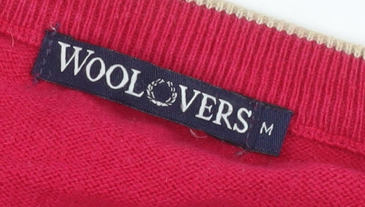 Woolovers Men's Red Cotton Cashmere V-Neck Sleeveless Jumper Vest M