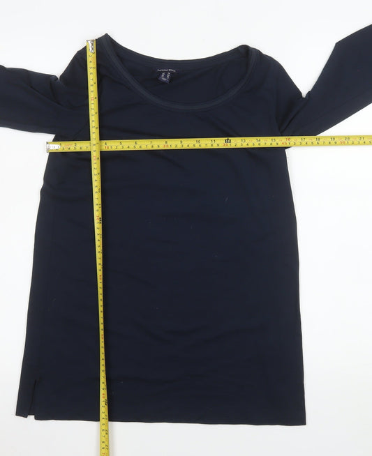 Lands' End Women's Blue Long Sleeve Basic Scoop Neck Top XS