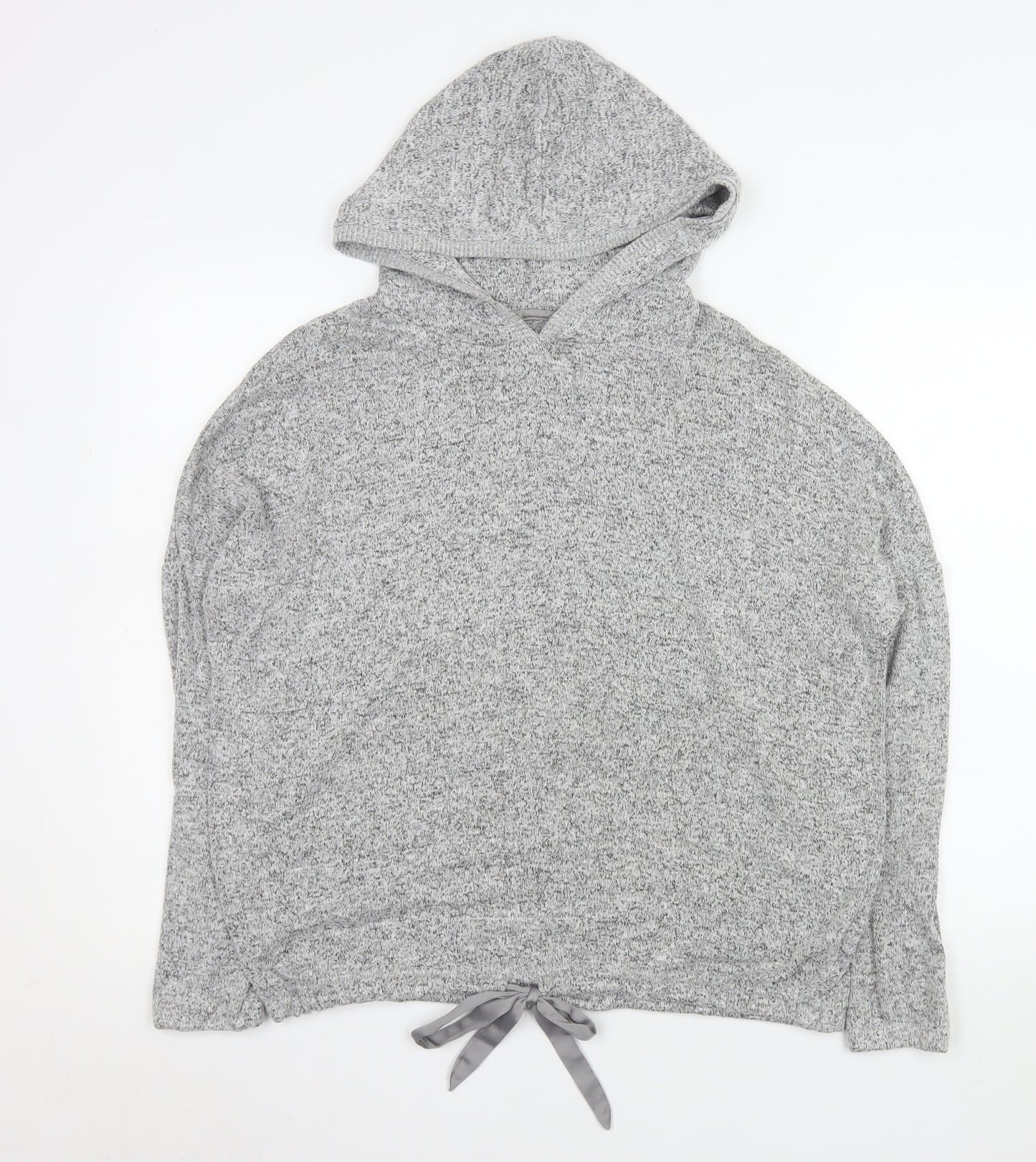 Next Women Grey Hooded Pullover Sweatshirt Size 10 Viscose Blend