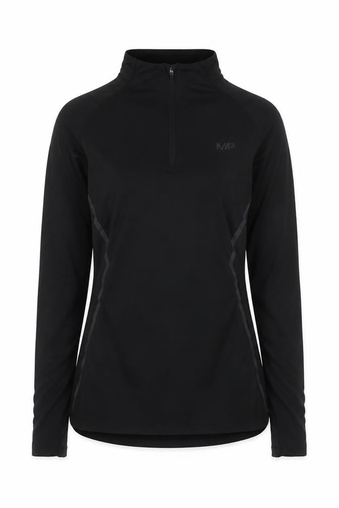 MP Women's Black XS 1/4 Zip Long Sleeve Athletic Top