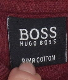 Hugo Boss Men's Red Pima Cotton Polo Shirt XL Regular Fit