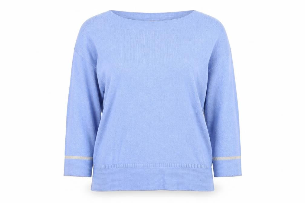 Joules Women Blue UK 12 Cotton Viscose Blend Long Sleeve Jumper