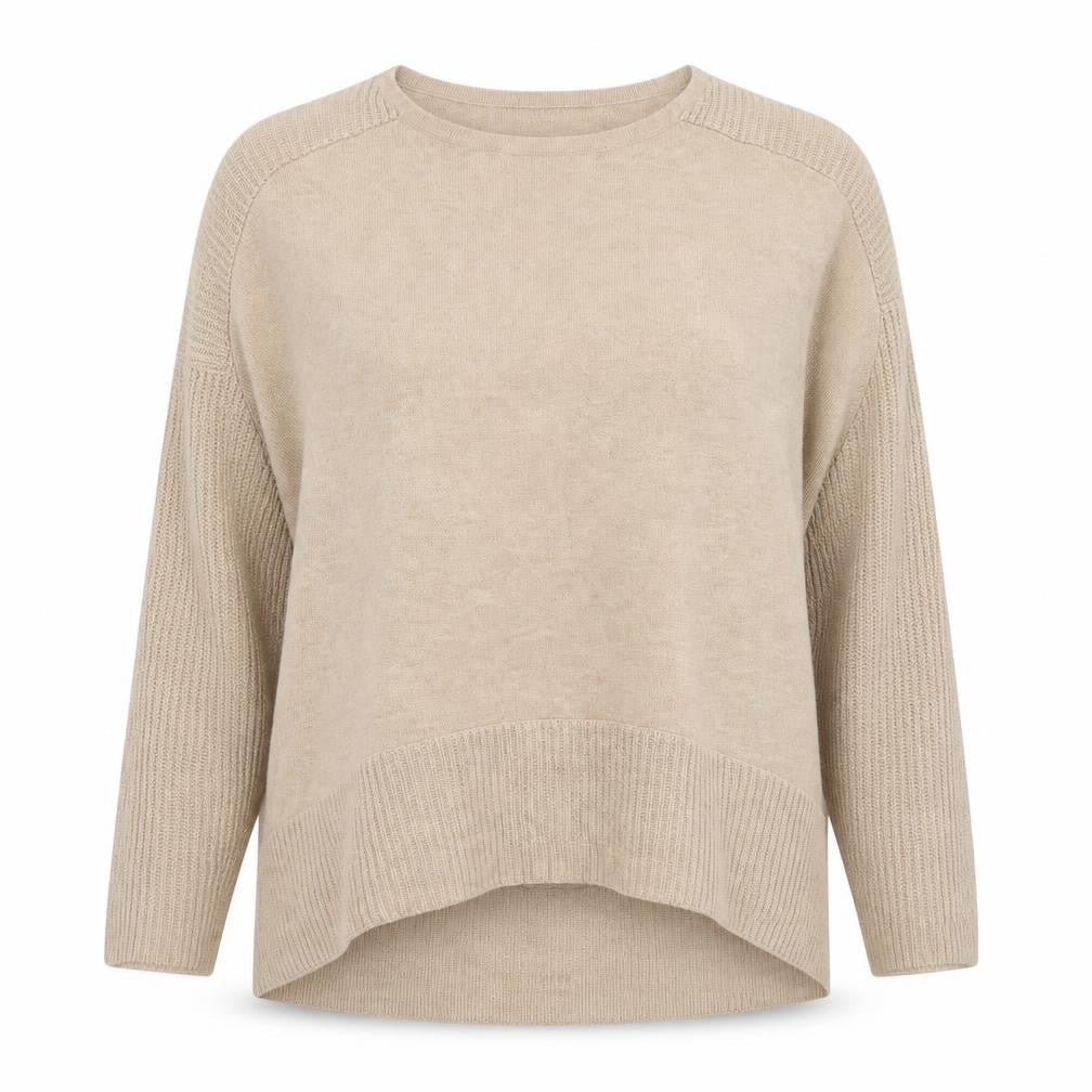 Marks and Spencer Women Beige Long Sleeve Pullover Jumper UK 14