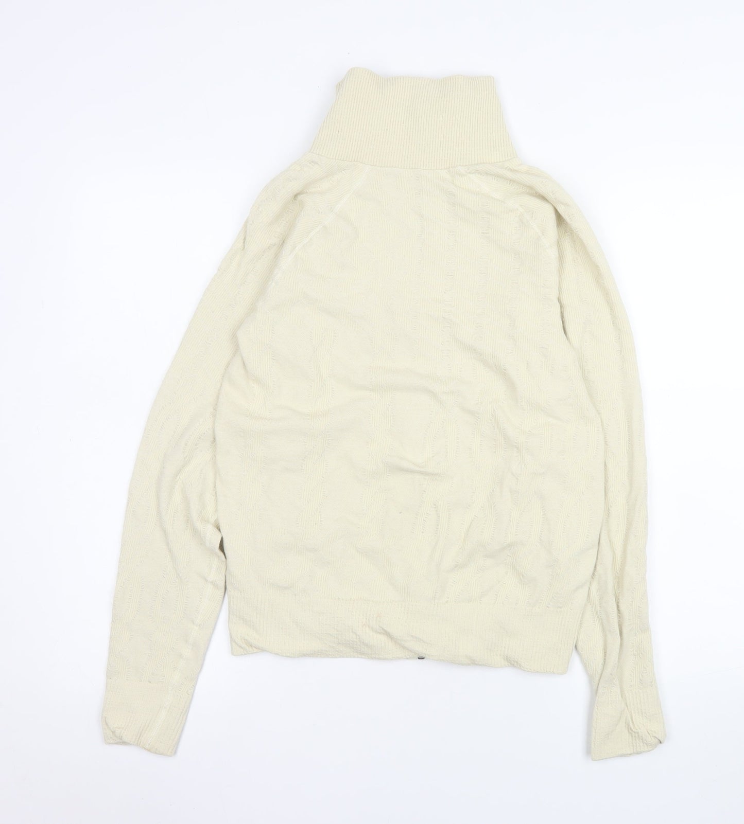 OTI Womens Ivory Knit Full Zip Jacket Size S Classic Style