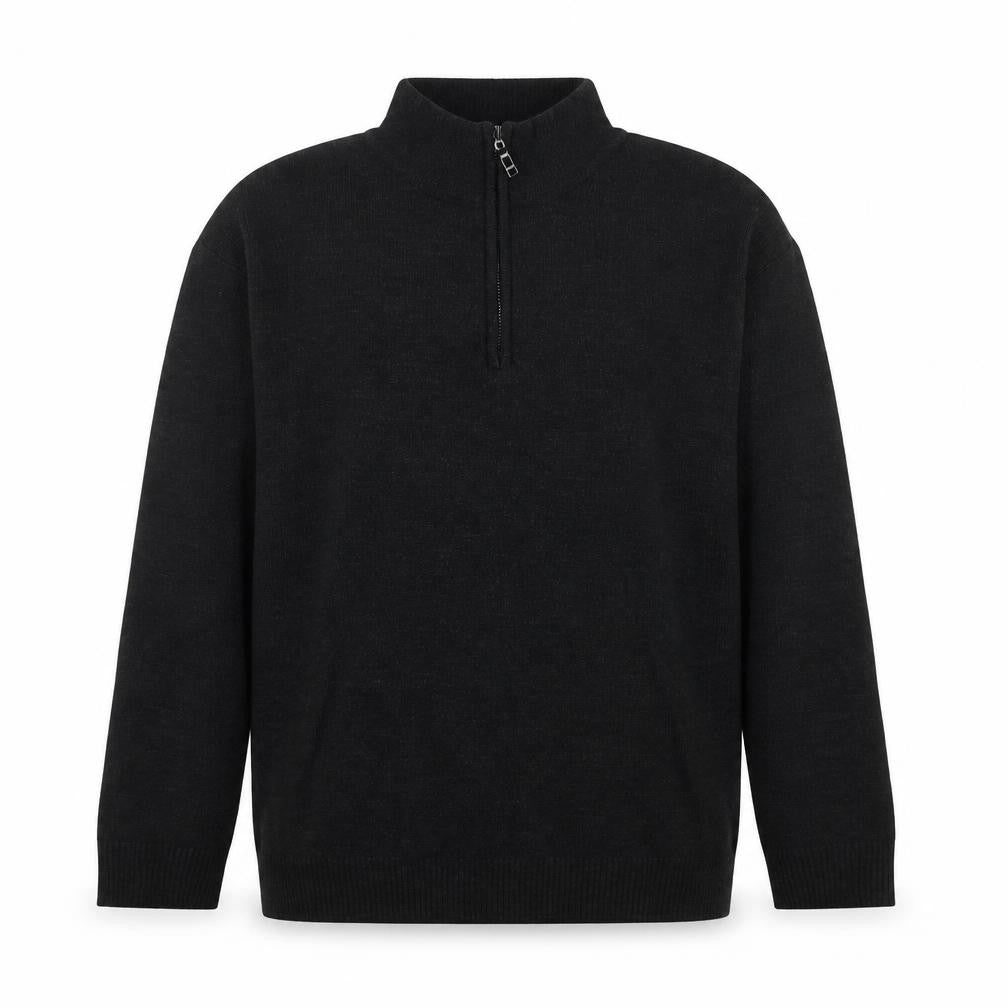 Urban Supply Men's Black XL Half Zip Knit Sweatshirt