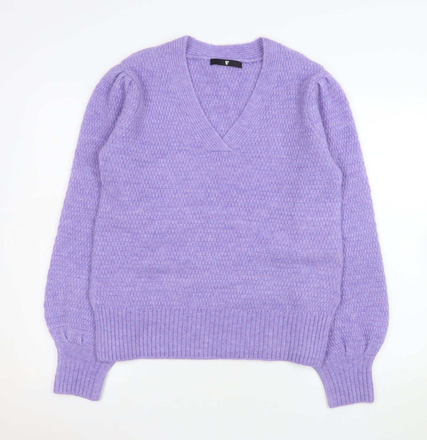 Very Women’s Purple V-Neck Long Sleeve Knit Pullover Jumper Size 10