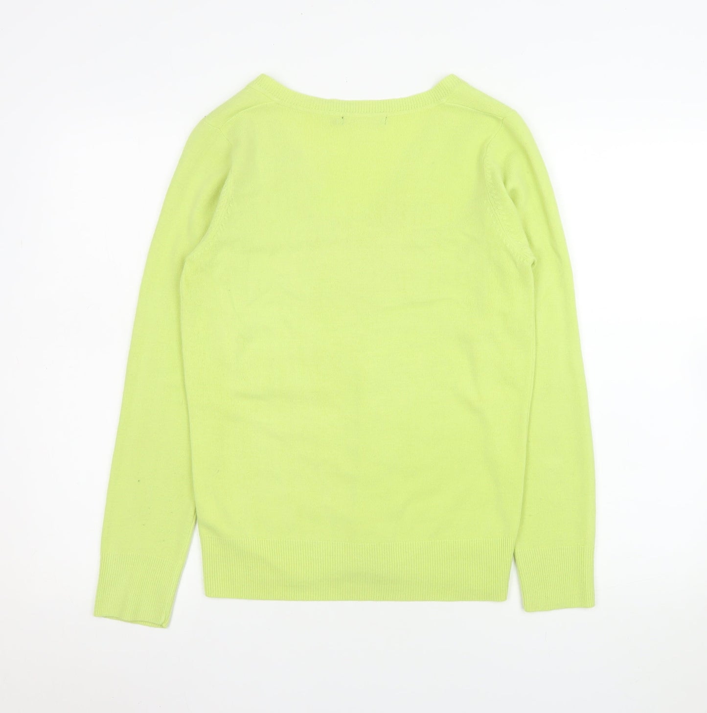 Atmosphere Women's Green V-Neck Acrylic Pullover Jumper Size 14