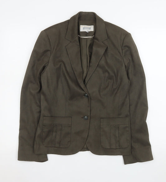 Next Womens Brown Blazer Jacket Size 10 Regular Fit Two Button