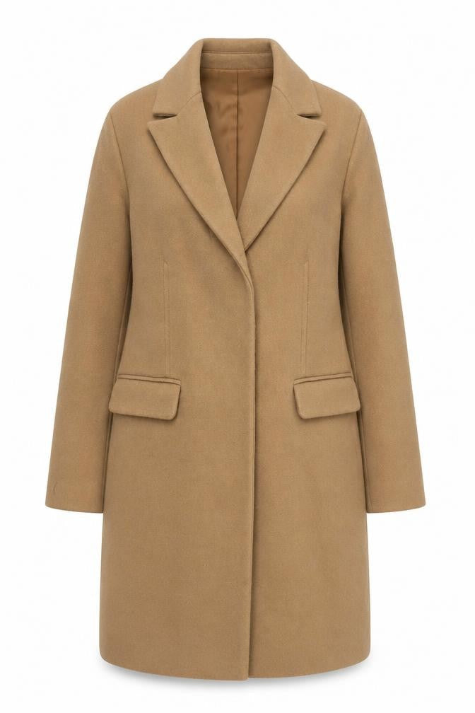 Marks & Spencer Women Beige Size 8 Classic Mid-Length Coat